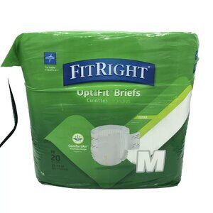 Medline FitRight Adult Diapers 20 Medium Incontinence Briefs 32-44 inch New!!